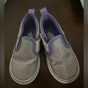 Toddler vans purple glittery slide ons size 6